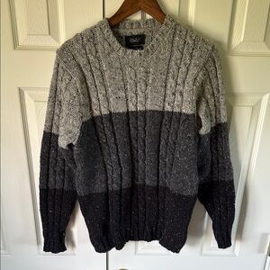 Howlin' - Little Larry Cable-Knit Colour-Block Mélange Wool Sweater - Men - Gray